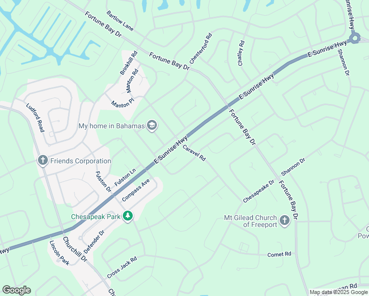 map of restaurants, bars, coffee shops, grocery stores, and more near Caravel Road in Freeport