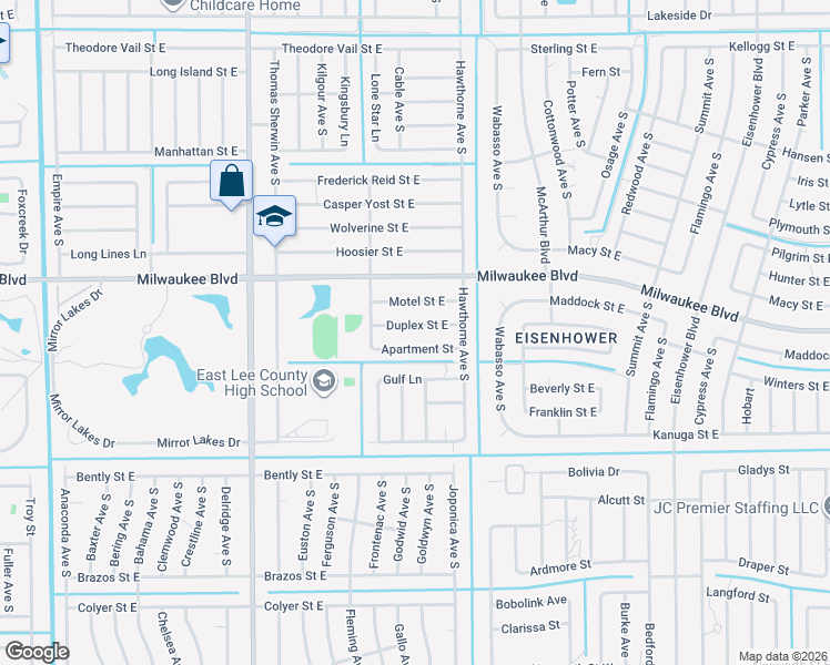 map of restaurants, bars, coffee shops, grocery stores, and more near 854 Duplex Street East in Lehigh Acres