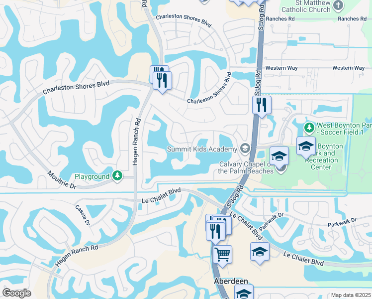 map of restaurants, bars, coffee shops, grocery stores, and more near 7771 Northtree Club Drive in Lake Worth