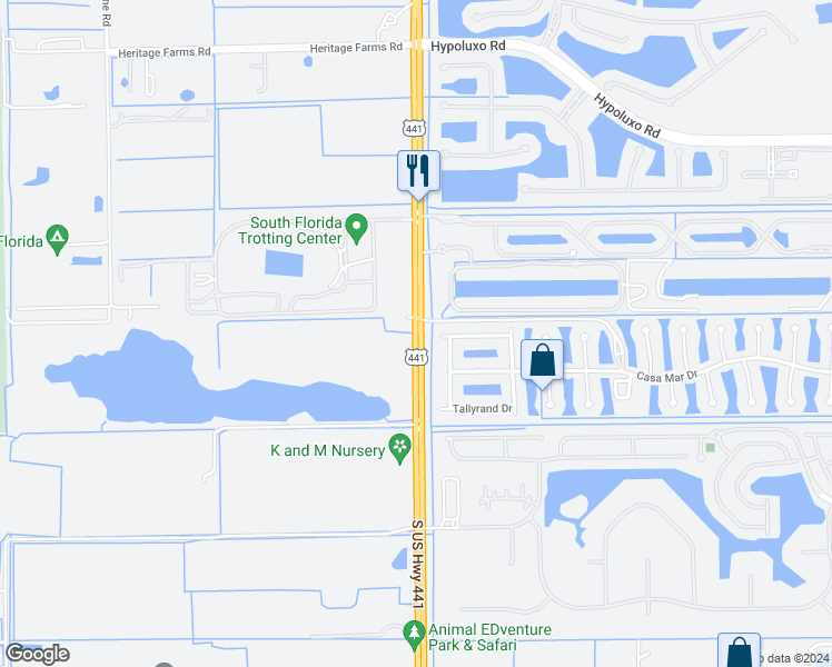 map of restaurants, bars, coffee shops, grocery stores, and more near 7563 North State Road 7 in Lake Worth