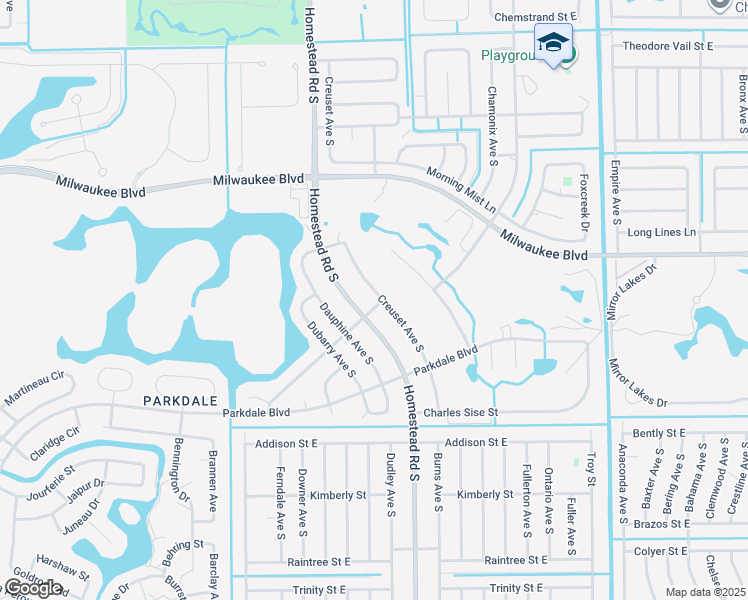 map of restaurants, bars, coffee shops, grocery stores, and more near 652 Creuset Avenue South in Lehigh Acres