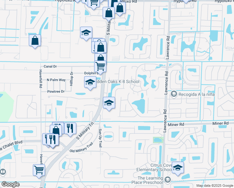 map of restaurants, bars, coffee shops, grocery stores, and more near 7793 Colony Lake Drive in Boynton Beach