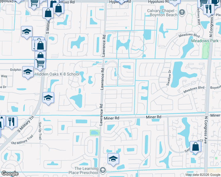 map of restaurants, bars, coffee shops, grocery stores, and more near 3925 Sheraton Circle in Boynton Beach