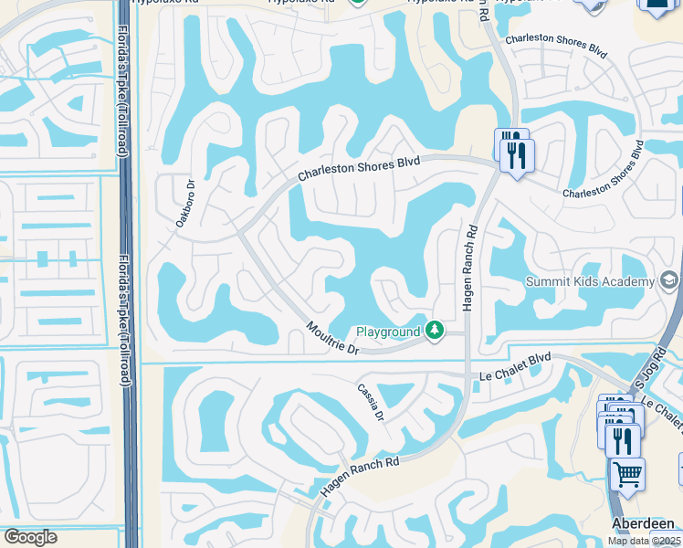 map of restaurants, bars, coffee shops, grocery stores, and more near 7445 Prescott Lane in Lake Worth