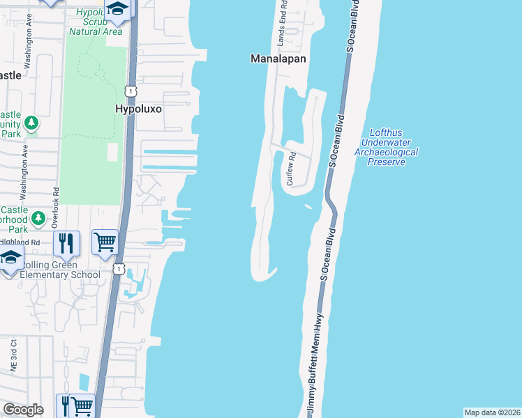 map of restaurants, bars, coffee shops, grocery stores, and more near 1645 Lands End Road in Lantana
