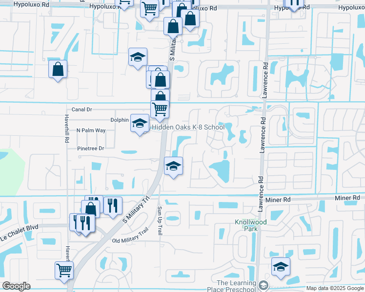 map of restaurants, bars, coffee shops, grocery stores, and more near 7812 Colony Lake Drive in Boynton Beach