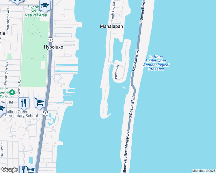 map of restaurants, bars, coffee shops, grocery stores, and more near 1645 Lands End Road in Lantana