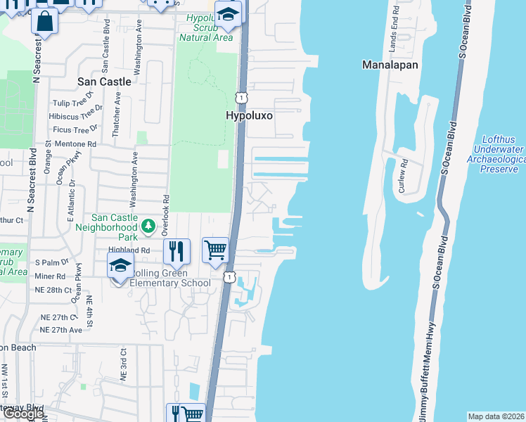 map of restaurants, bars, coffee shops, grocery stores, and more near 7848 South Federal Highway in Lake Worth