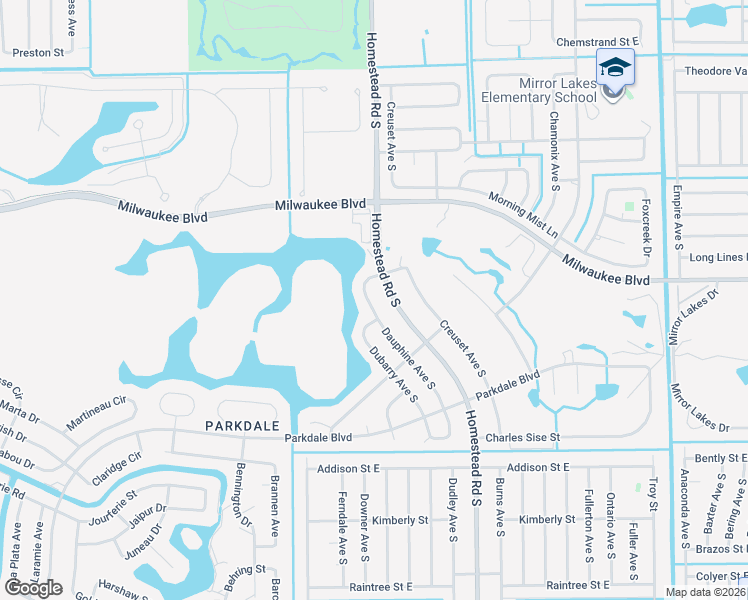 map of restaurants, bars, coffee shops, grocery stores, and more near 621 Dauphine Avenue South in Lehigh Acres