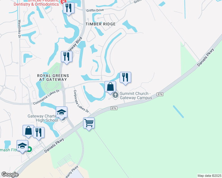 map of restaurants, bars, coffee shops, grocery stores, and more near 12960 Commerce Lakes Drive in Fort Myers