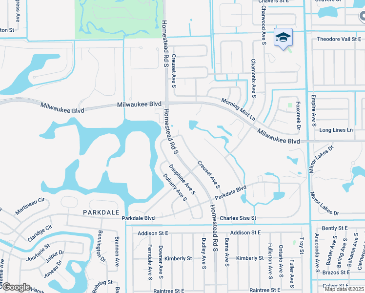 map of restaurants, bars, coffee shops, grocery stores, and more near 624 Creuset Avenue South in Lehigh Acres