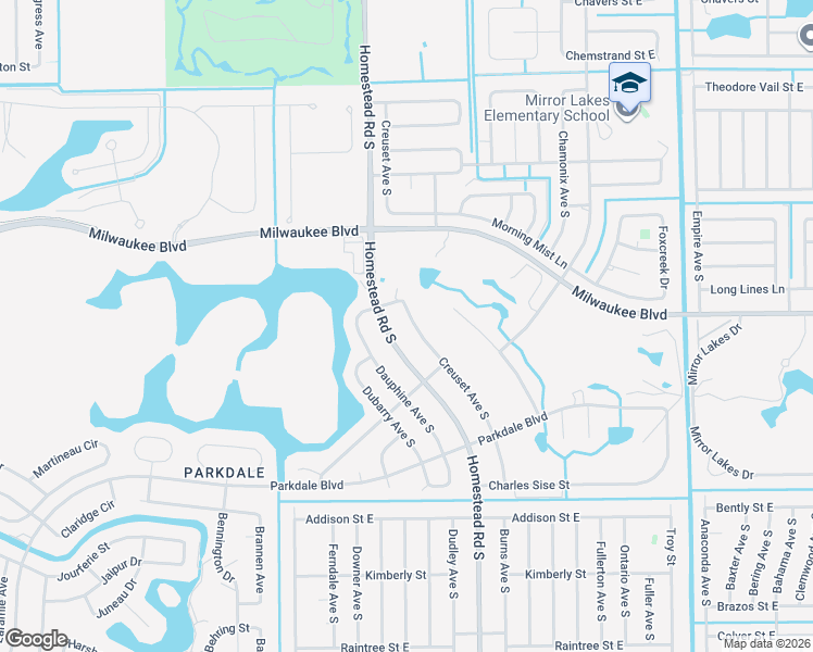 map of restaurants, bars, coffee shops, grocery stores, and more near 630 Creuset Avenue South in Lehigh Acres