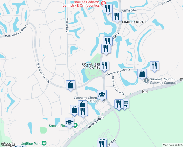 map of restaurants, bars, coffee shops, grocery stores, and more near 11530 Villa Grand in Fort Myers