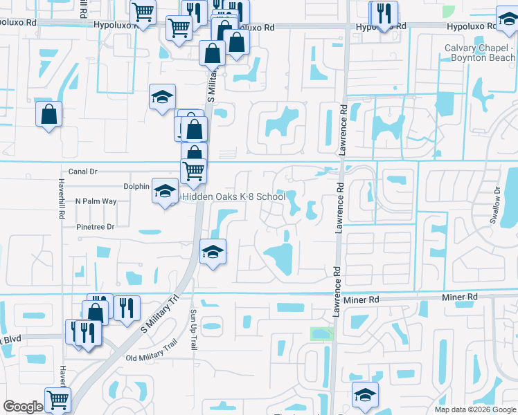 map of restaurants, bars, coffee shops, grocery stores, and more near 7689 Forest Green Lane in Boynton Beach