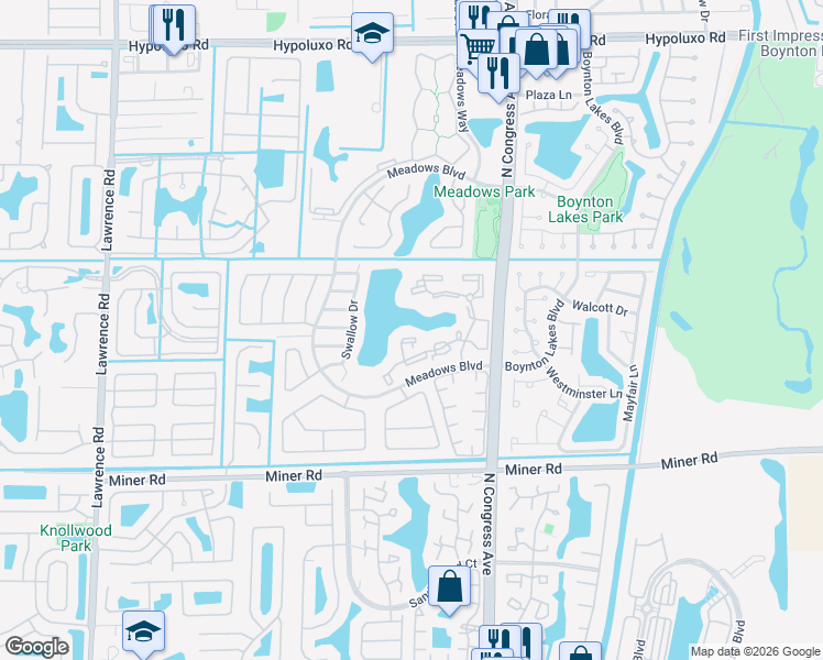 map of restaurants, bars, coffee shops, grocery stores, and more near 1802 Chadwick Court in Boynton Beach