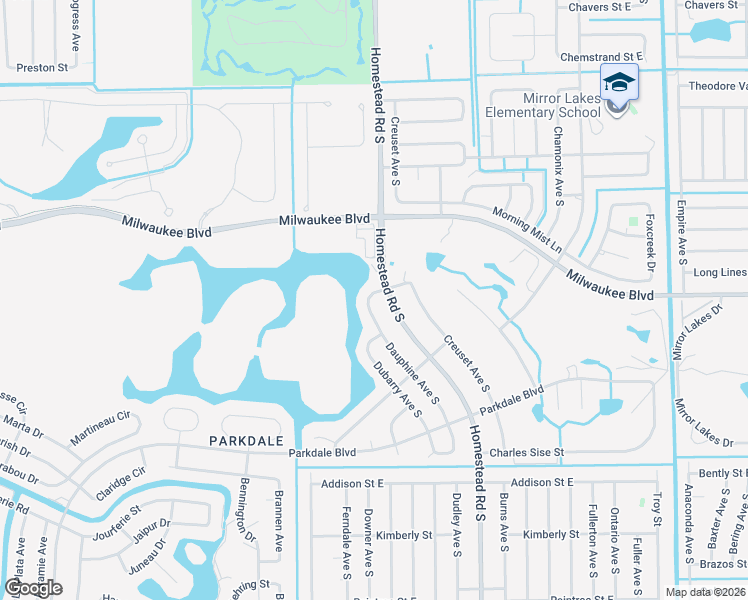 map of restaurants, bars, coffee shops, grocery stores, and more near 621 Dauphine Avenue South in Lehigh Acres