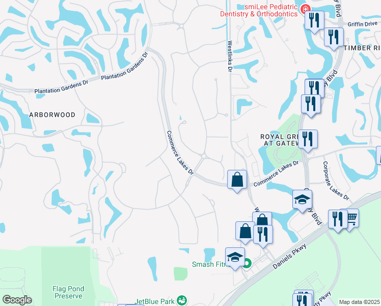 map of restaurants, bars, coffee shops, grocery stores, and more near 12035 Hawthorn Lake Drive in Fort Myers