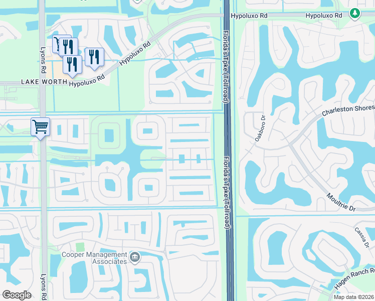 map of restaurants, bars, coffee shops, grocery stores, and more near 7711 Ocean Sunset Drive in Lake Worth