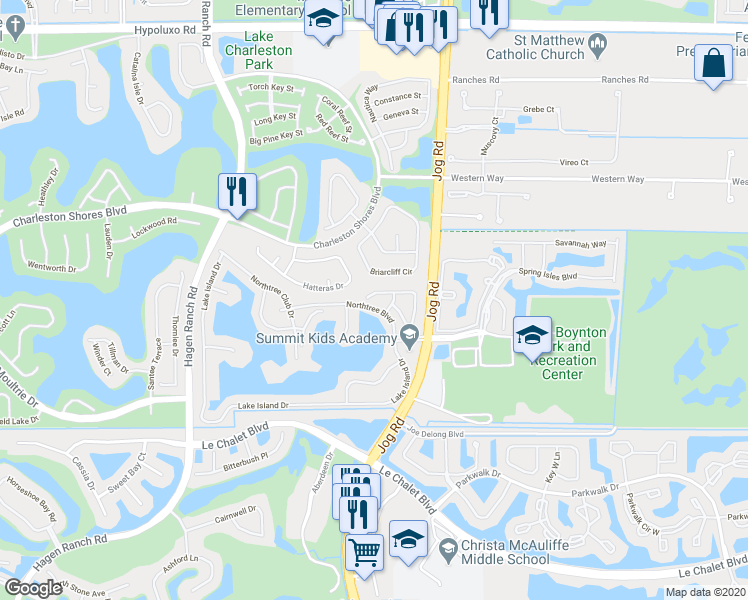 map of restaurants, bars, coffee shops, grocery stores, and more near 6672 Marisa Circle in Lake Worth