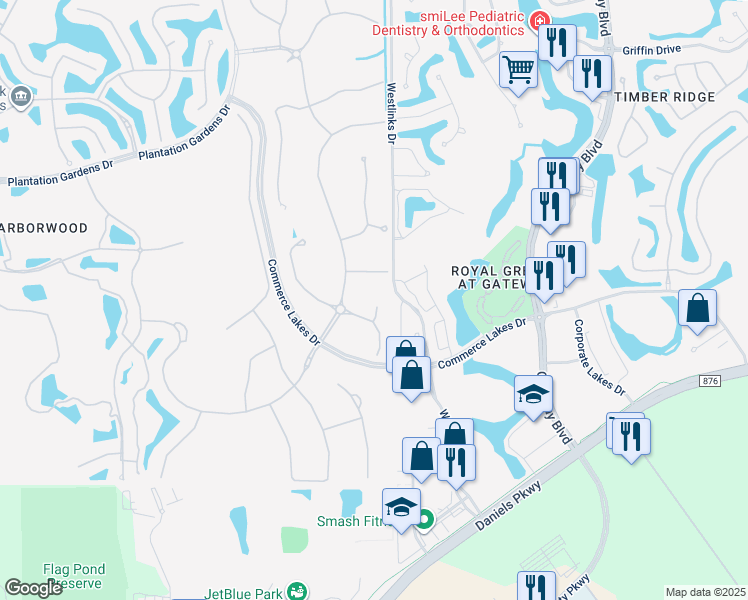 map of restaurants, bars, coffee shops, grocery stores, and more near 11861 Misty Arbor Run in Fort Myers