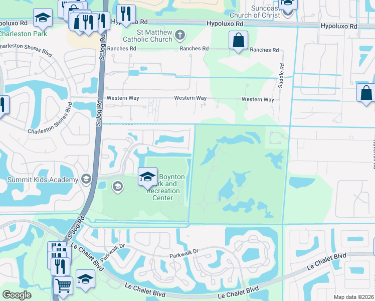 map of restaurants, bars, coffee shops, grocery stores, and more near 7628 Sierra Ridge Lane in Lake Worth