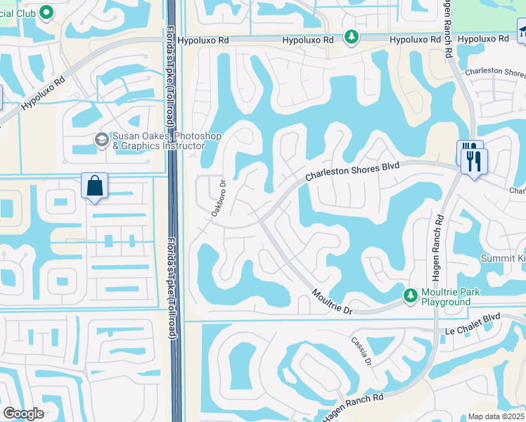 map of restaurants, bars, coffee shops, grocery stores, and more near 7750 Hanahan Place in Lake Worth