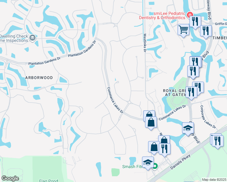 map of restaurants, bars, coffee shops, grocery stores, and more near 12035 Hawthorn Lake Drive in Fort Myers