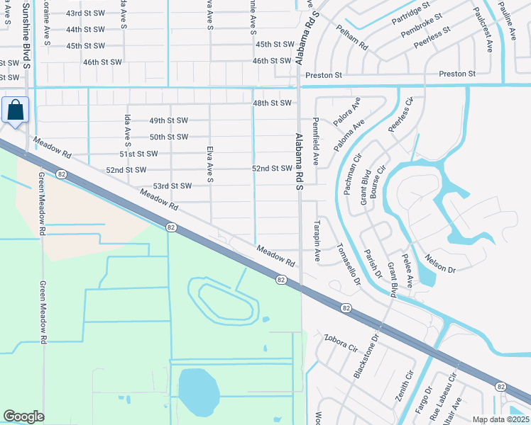 map of restaurants, bars, coffee shops, grocery stores, and more near 2519 54th Street Southwest in Lehigh Acres