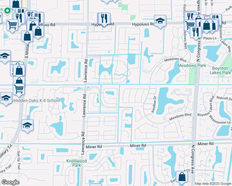 map of restaurants, bars, coffee shops, grocery stores, and more near 1356 Fairfax Circle East in Boynton Beach