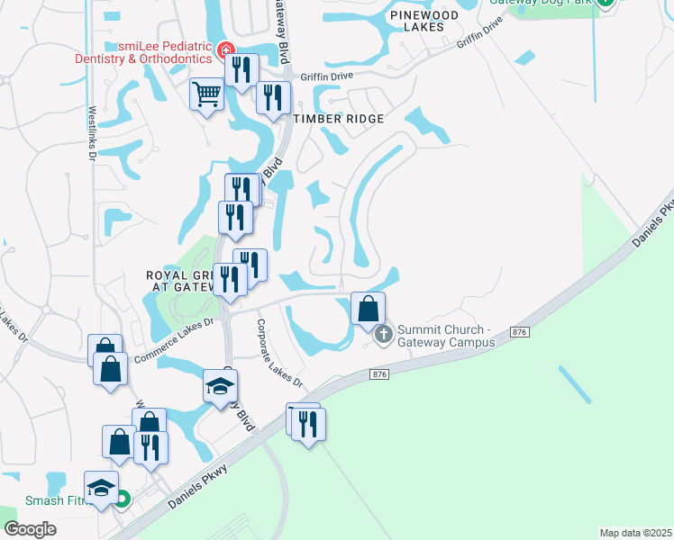 map of restaurants, bars, coffee shops, grocery stores, and more near 12925 Pastures Way in Fort Myers
