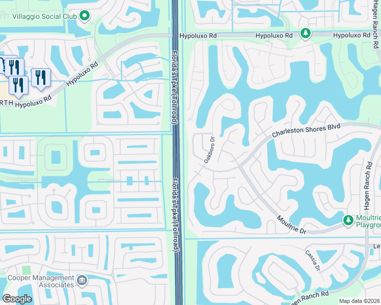 map of restaurants, bars, coffee shops, grocery stores, and more near 7681 Brunson Circle in Lake Worth