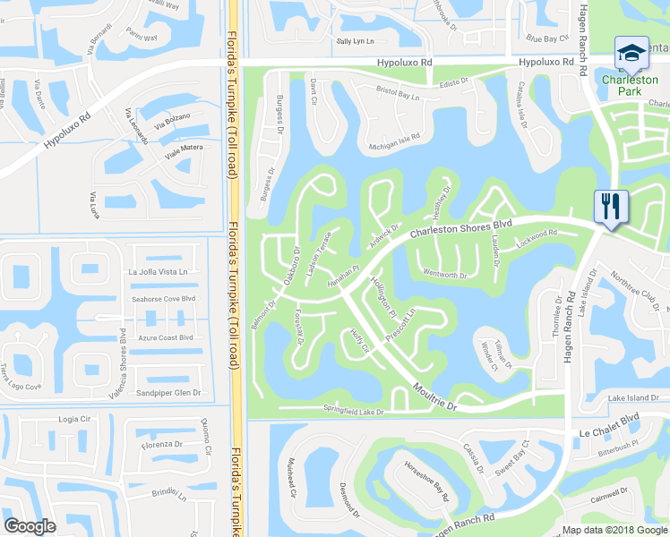 map of restaurants, bars, coffee shops, grocery stores, and more near 7585 Bradham Drive in Lake Worth