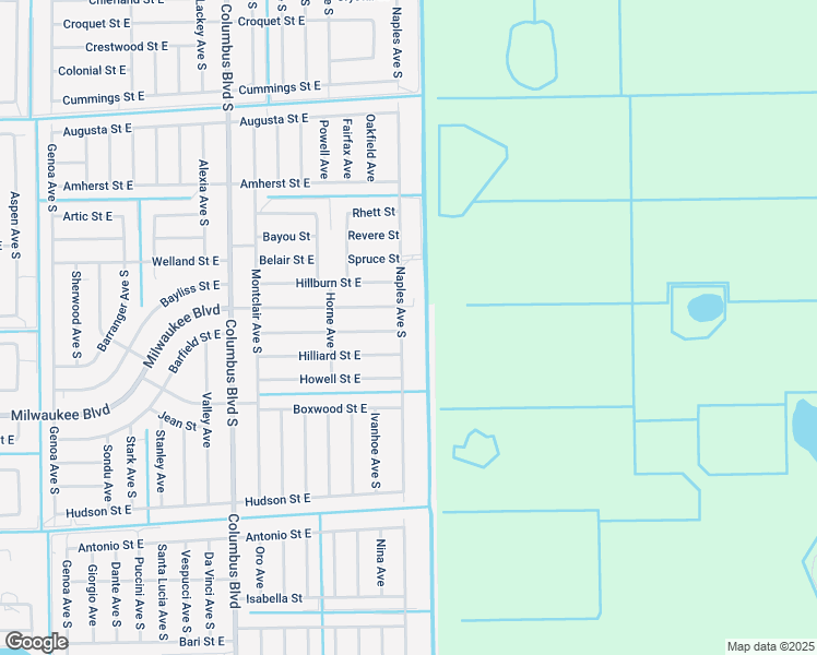 map of restaurants, bars, coffee shops, grocery stores, and more near 605 Naples Avenue South in Lehigh Acres