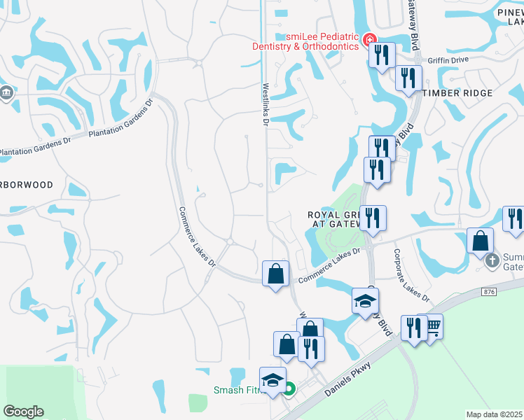 map of restaurants, bars, coffee shops, grocery stores, and more near 11860 Boxelder Way in Fort Myers