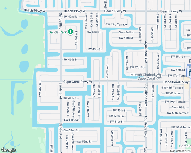map of restaurants, bars, coffee shops, grocery stores, and more near 4719 Southwest 25th Court in Cape Coral