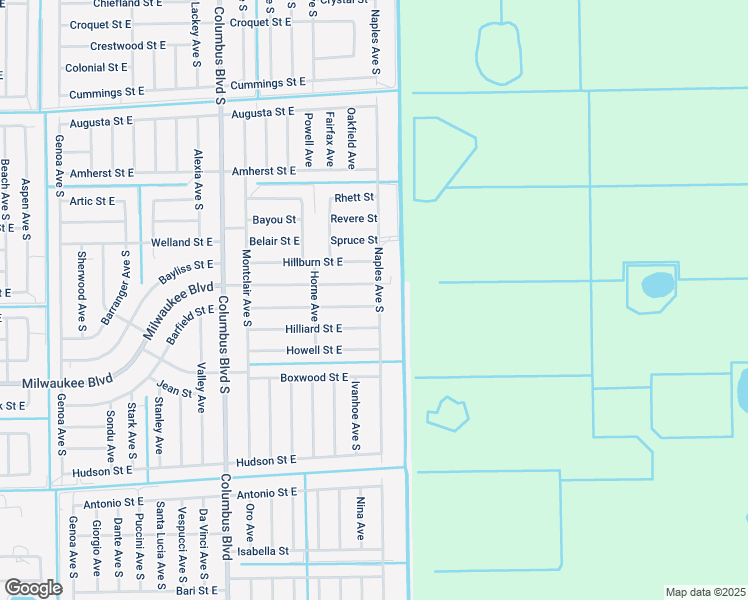 map of restaurants, bars, coffee shops, grocery stores, and more near 605 Naples Avenue South in Lehigh Acres