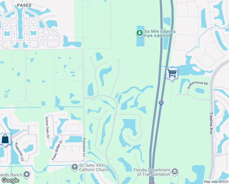 map of restaurants, bars, coffee shops, grocery stores, and more near 12571 Villagio Way in Fort Myers