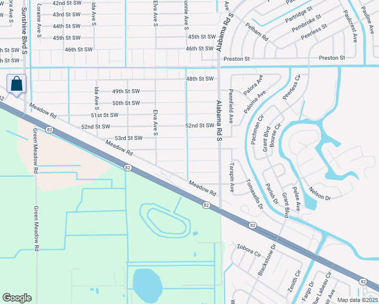 map of restaurants, bars, coffee shops, grocery stores, and more near 2519 54th Street Southwest in Lehigh Acres