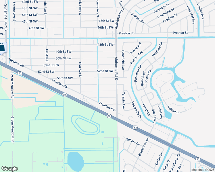 map of restaurants, bars, coffee shops, grocery stores, and more near 2509 54th Street Southwest in Lehigh Acres