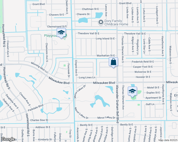 map of restaurants, bars, coffee shops, grocery stores, and more near 712 Little Rock Street East in Lehigh Acres
