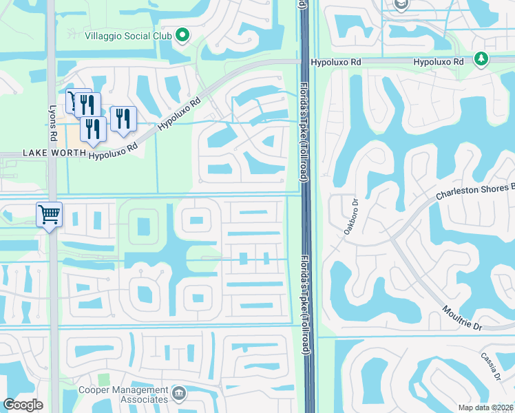 map of restaurants, bars, coffee shops, grocery stores, and more near 8200 Playa Del Sur Boulevard in Lake Worth