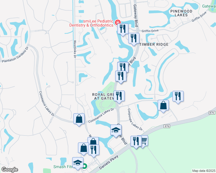 map of restaurants, bars, coffee shops, grocery stores, and more near 11490 Villa Grand in Fort Myers