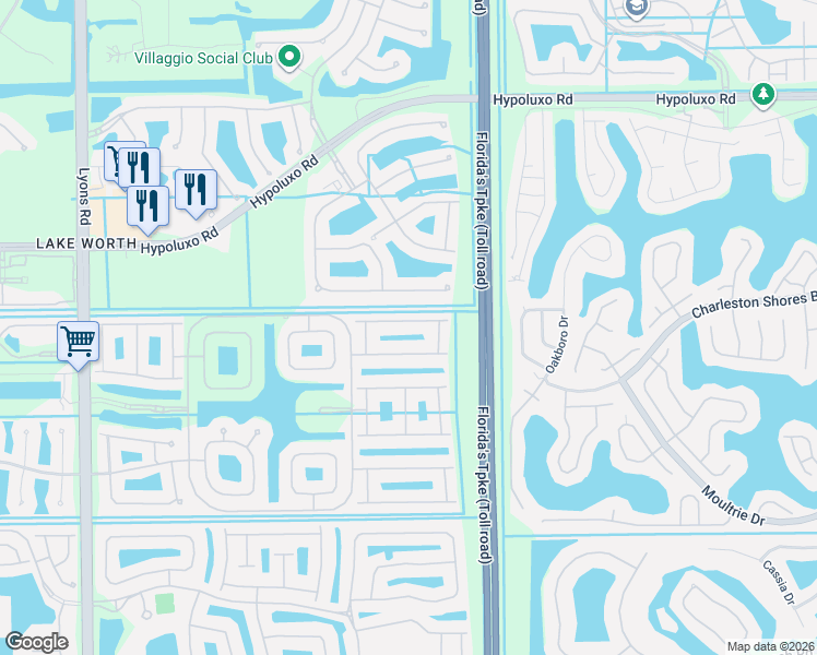 map of restaurants, bars, coffee shops, grocery stores, and more near 8207 Playa Del Sur Boulevard in Lake Worth