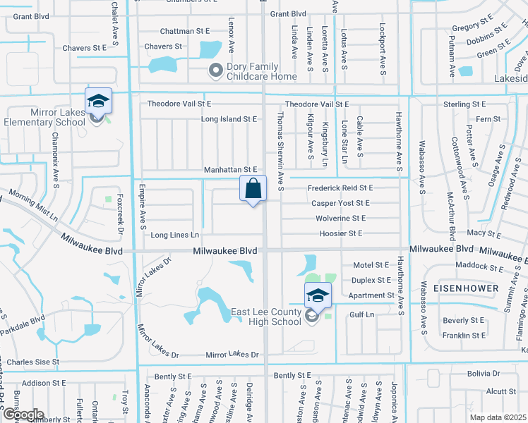 map of restaurants, bars, coffee shops, grocery stores, and more near 630 Alexander Graham Bell Boulevard in Lehigh Acres