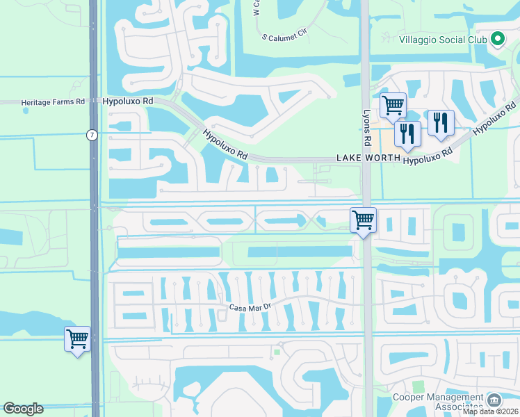 map of restaurants, bars, coffee shops, grocery stores, and more near 9393 Savannah Estates Drive in Lake Worth