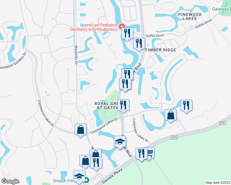 map of restaurants, bars, coffee shops, grocery stores, and more near 11480 Villa Grand in Fort Myers