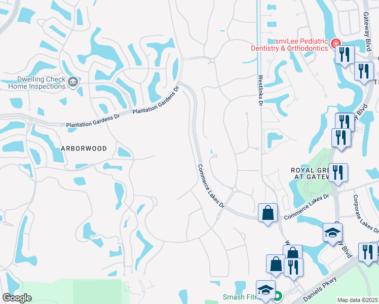 map of restaurants, bars, coffee shops, grocery stores, and more near 12192 Sussex Street in Fort Myers