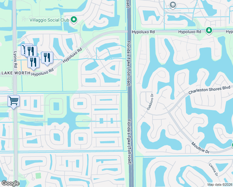 map of restaurants, bars, coffee shops, grocery stores, and more near 8127 Playa Del Sur Boulevard in Lake Worth