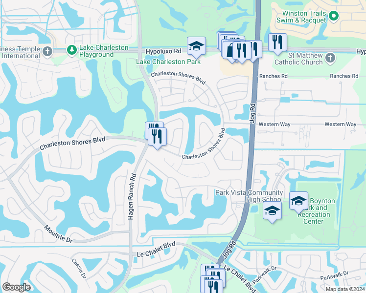 map of restaurants, bars, coffee shops, grocery stores, and more near 7328 Ashley Shores Circle in Lake Worth