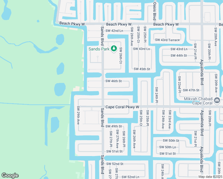map of restaurants, bars, coffee shops, grocery stores, and more near 2710 Southwest 46th Terrace in Cape Coral